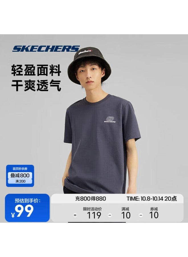 Skechers Summer Uni Couple Matching Colorful Series Breathable Moisture-wicking Quick-drying Cool Short Sleeve T-shirt L223u165 - Image 1