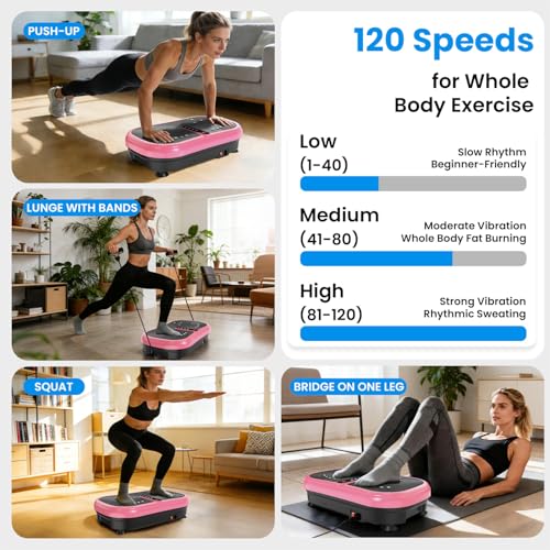 AXV Vibration Plate Fitness Platform Exercise Machine Vibrating Shaking Full Body Shaker Workout Vibrate Stand Shake Board Sport Gym for Weight Loss Fat Burner for Women Men - Image 3