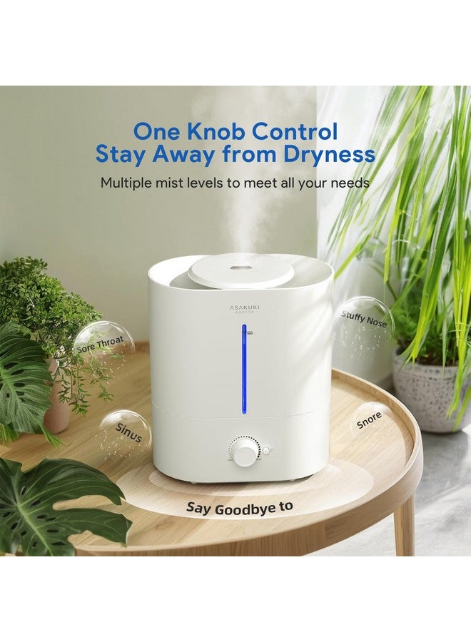 ASAKUKI ASAKUKI Humidifiers for Bedroom Large Room, 4L Top Fill Cool Mist Humidifiers for Home, Baby Nursery & Plants, Quiet Room Humidifier with Diffuser, Night Light, Auto Shut Off, Easy Clean, 40H Runtime  - Image 2
