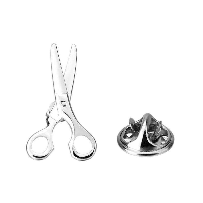 Barber Hair Dresser Scissors Lapel Pin Brooch