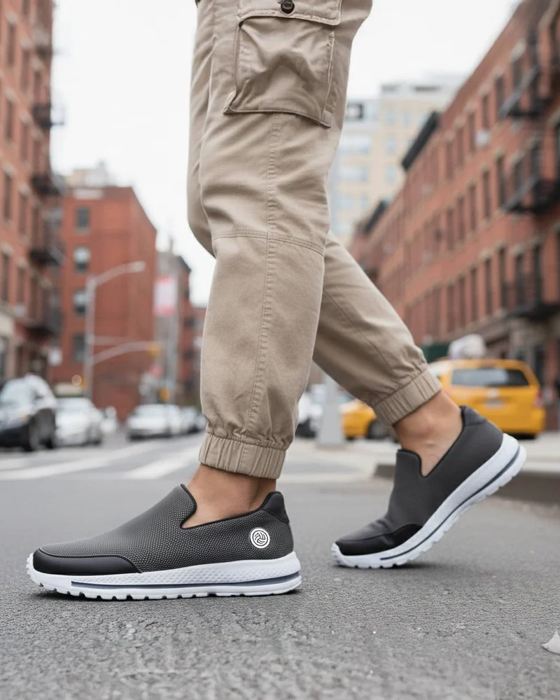 باكا بوتشي أحذية رياضية سوداء سهلة الارتداء للرجال