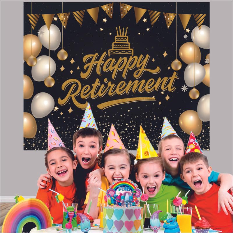 Party Baazaar Happy Retirement Backdrop Banner Retirement Party Decoration Party Cloth for Theme Party (Pack of 1, Multicolor, Size: 5X4 Feet) - Image 2