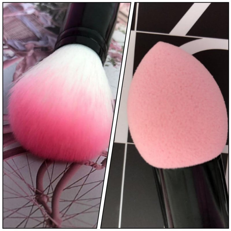 VILLCASE Double-ended Makeup Blush Brush 3pcs Set Non-latex Waterdrop Head Fluffy Foundation Powder Brushes for Women Cosmetic Beauty Face Application - Image 4