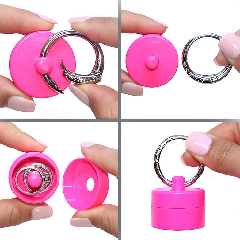 Lion Latch Travel Jewelry Box Case, Ring Holder on Shark Tank - Ring Holder for Women Girls with Keychain, Small Jewelry Organizer Boxes, Portable Ring Keeper Key Chain, Jewelry Storage Case - Image 2