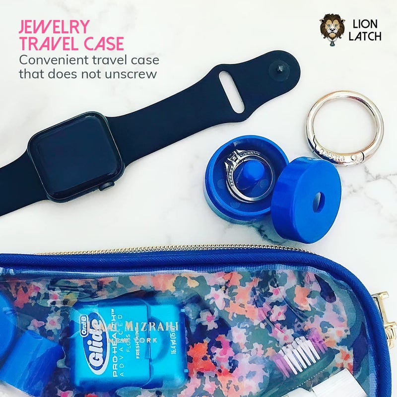 Lion Latch Travel Jewelry Box Case, Ring Holder on Shark Tank - Ring Holder for Women Girls with Keychain, Small Jewelry Organizer Boxes, Portable Ring Keeper Key Chain, Jewelry Storage Case - Image 5
