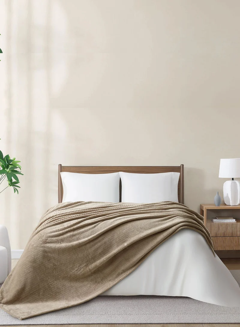 Donetella Fleece Blanket, King Size 210x240 cm, 300 GSM, Waffle Texture - Lightweight Ultra Soft & Warm Solid Throw Blanket, Cozy  for Sofa, Bed & Couch