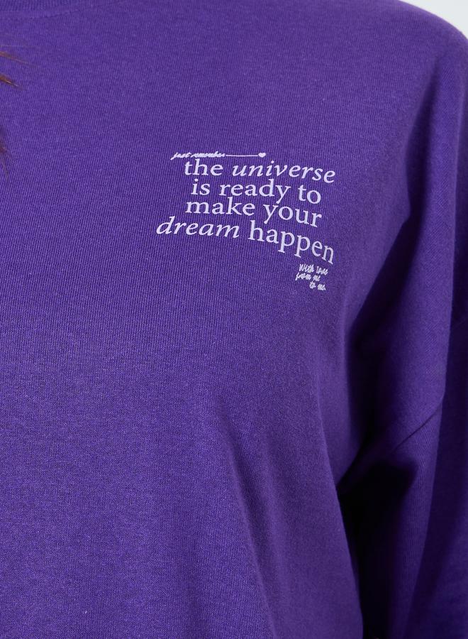 Styli Women Purple Slogan Oversized T-Shirt - Image 4