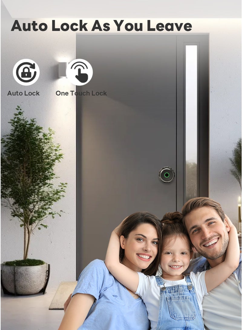 شاربدو قفل كروي للباب الخشبي الداخلي، قفل ذكي ببصمة الإصبع، فتح ببصمة الإصبع/التطبيق/المفتاح، واجهة USB - Image 2