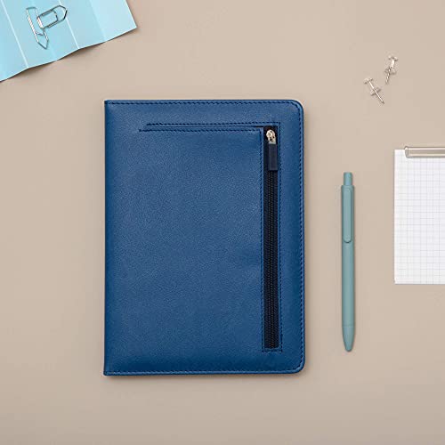 REGAL Vibrant A-5 Faux Leather Hardbound Notebook Diary with Stylish Expandable Pocket, 272 pages, 80 gsm (Classic Blue) - Image 4