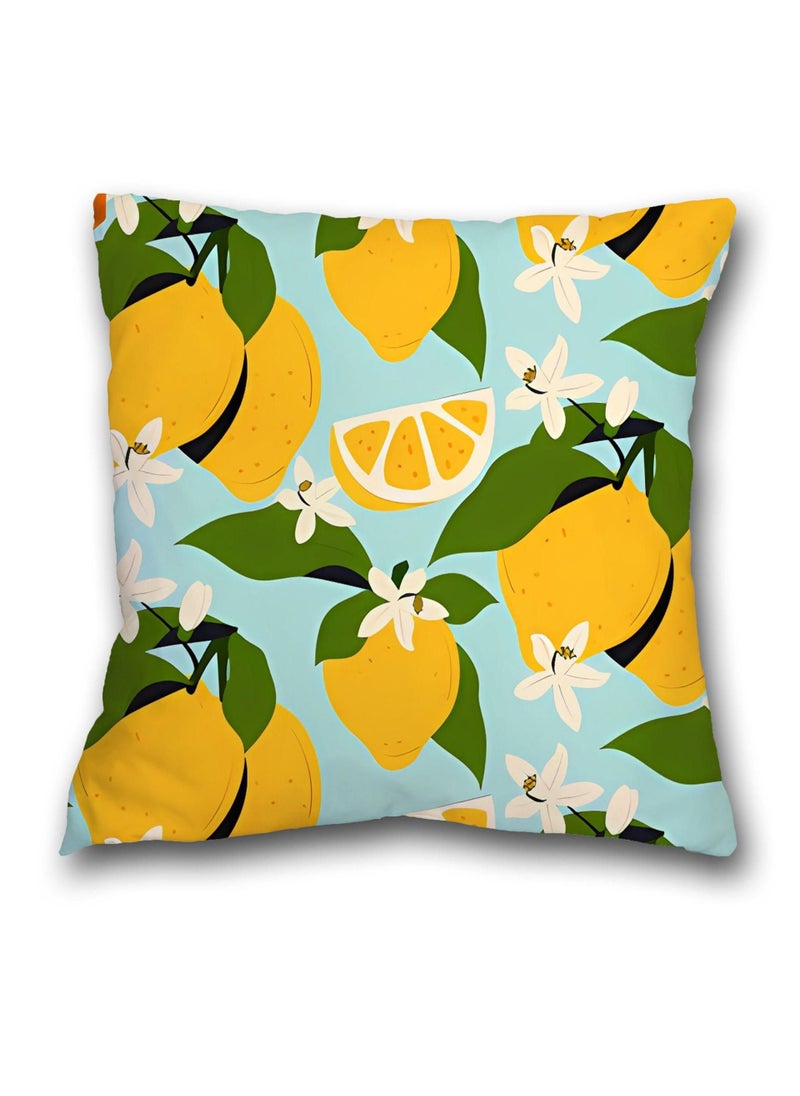 Y&D Lemon hugging pillowcase, home bedside cushion cover, linen printed pillowcase, 45 * 45cm 