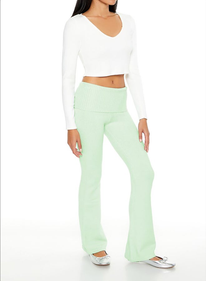 FOREVER 21 Sweater-Knit High-Rise Flare Pants - Image 3