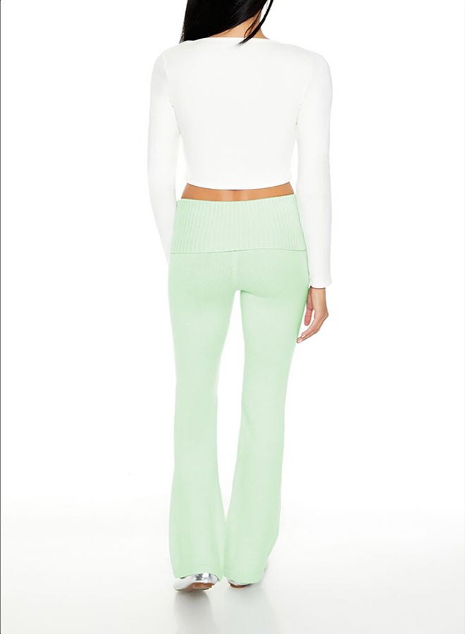 FOREVER 21 Sweater-Knit High-Rise Flare Pants - Image 4