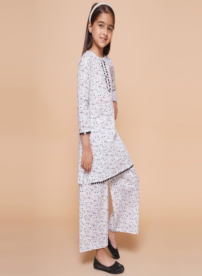 Ahalyaa Polyester Girls Kurta Sets (91K-COM-KDKUPZ-5-6Y_Off White - Image 3