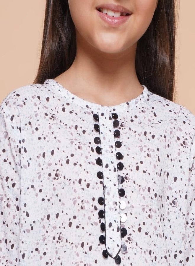 Ahalyaa Polyester Girls Kurta Sets (91K-COM-KDKUPZ-5-6Y_Off White - Image 2
