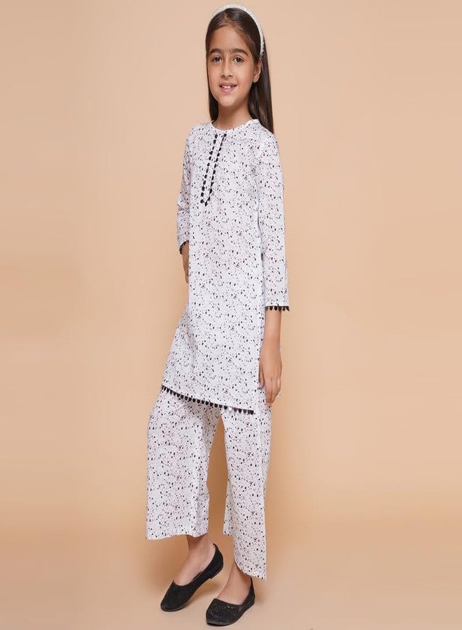 Ahalyaa Polyester Girls Kurta Sets (91K-COM-KDKUPZ-5-6Y_Off White - Image 4