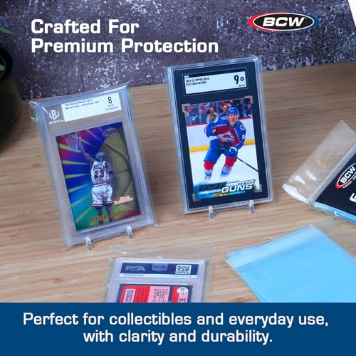 BCW Resealable Graded Card Sleeves - 100 Pack | Clear Polypropylene Protection for PSA, Beckett & More | Acid-Free, Archival Quality | Fits Trading, Sports and Collectible Cards - Image 4