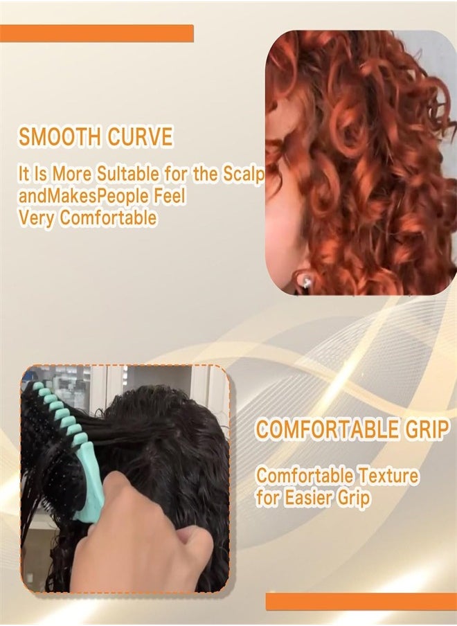BUPY - 2024 New Curly Hair Brush, Bounce Curl Define Styling Brush, Wet Dry Detangler Hair Brush,The Essential Tool For Shaping And Styling Your Curls, Achieve Perfectly Defined Curls (Pink) - Image 1