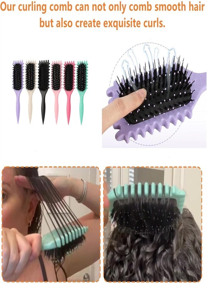 BUPY - 2024 New Curly Hair Brush, Bounce Curl Define Styling Brush, Wet Dry Detangler Hair Brush,The Essential Tool For Shaping And Styling Your Curls, Achieve Perfectly Defined Curls (Pink) - Image 1