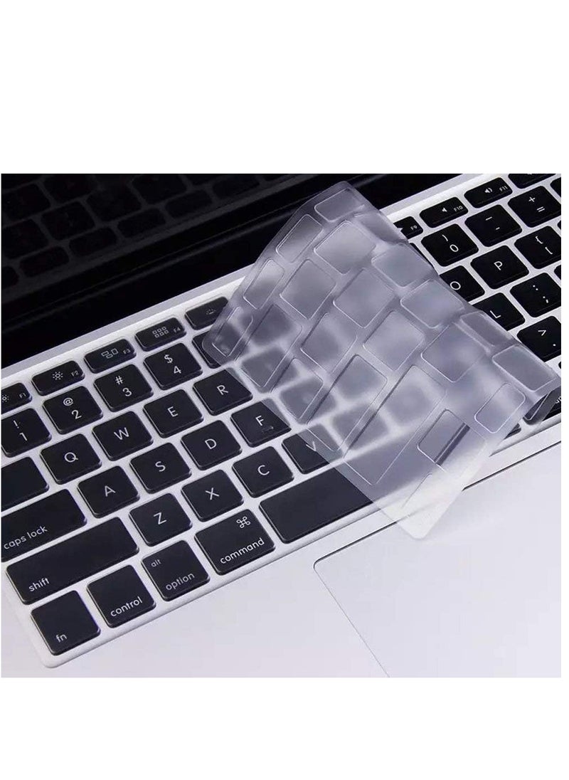 Generic - US Keyboard Keycaps Keys Full Set of US Replacement Keycaps for MacBook Pro 13" 15" A1425 A1502 A1398 2012-2015 Year for MacBook Air 13" A1369/A1466 2011-2017 Year Clear - Image 1