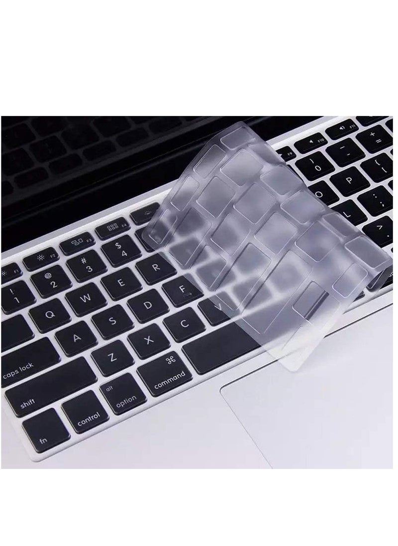 Generic - US Keyboard Keycaps Keys Full Set of US Replacement Keycaps for MacBook Pro 13" 15" A1425 A1502 A1398 2012-2015 Year for MacBook Air 13" A1369/A1466 2011-2017 Year Clear - Image 1