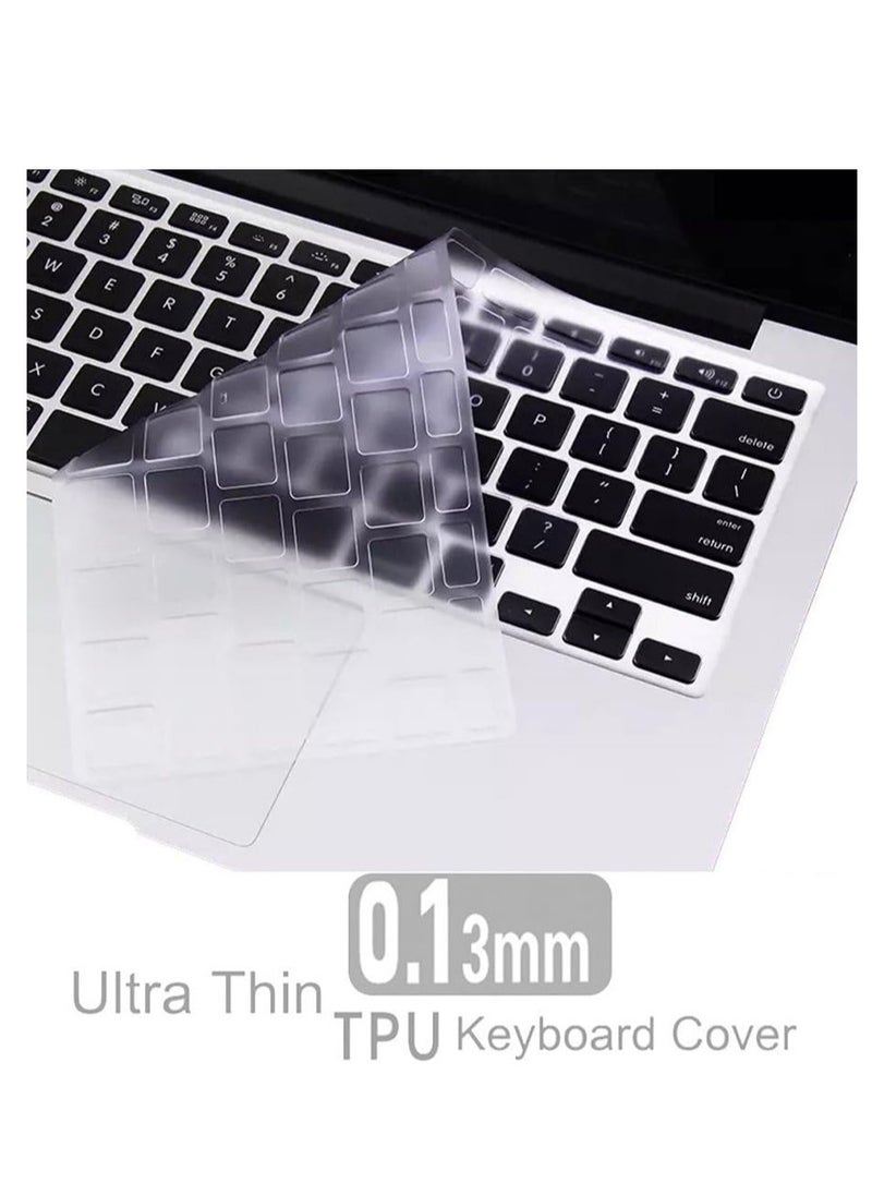 Generic - US Keyboard Keycaps Keys Full Set of US Replacement Keycaps for MacBook Pro 13" 15" A1425 A1502 A1398 2012-2015 Year for MacBook Air 13" A1369/A1466 2011-2017 Year Clear - Image 1