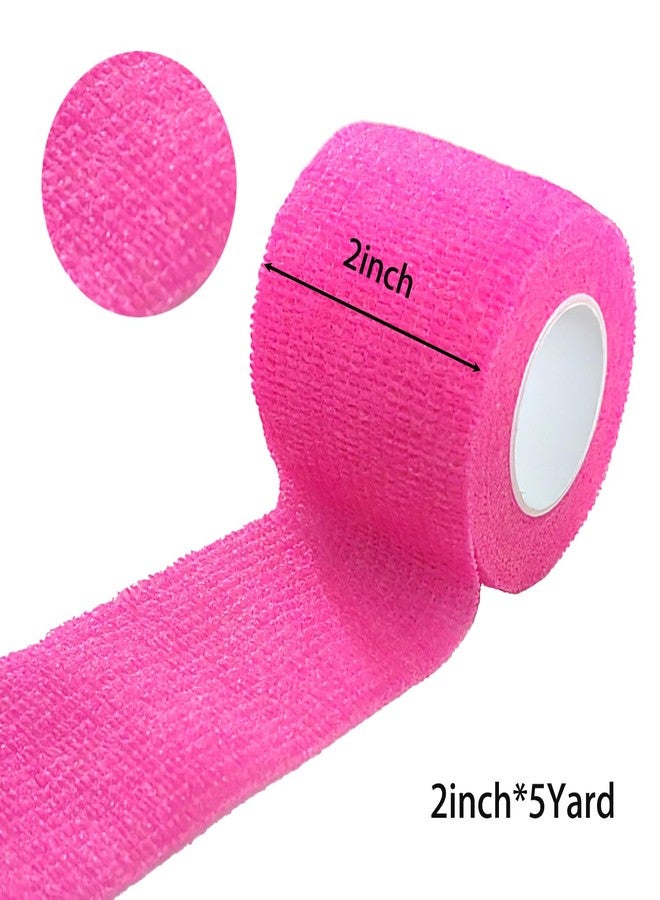 Erewa 6 Pack 2 Inches Self Adhesive Wrap Bandage Self Adherent Cohesive Bandage Tape Stretch Vet Wrap Breathable Athletic Tape for Sports, Wrist, Ankle（Pink） - Image 2