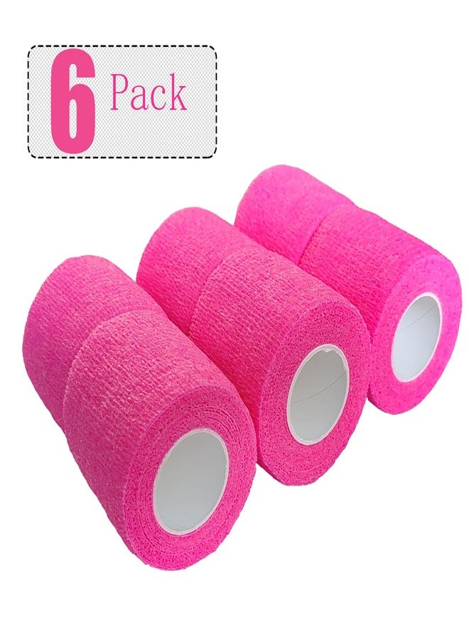 Erewa 6 Pack 2 Inches Self Adhesive Wrap Bandage Self Adherent Cohesive Bandage Tape Stretch Vet Wrap Breathable Athletic Tape for Sports, Wrist, Ankle（Pink） - Image 4