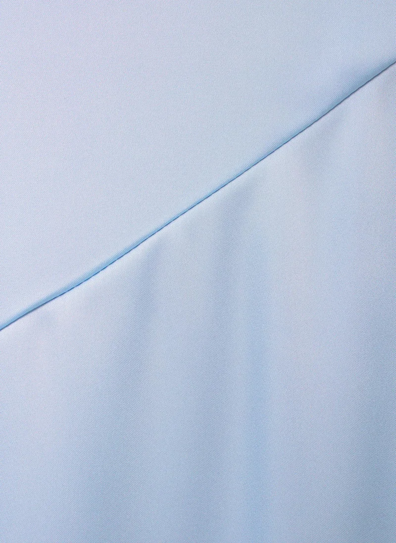 Lichi Satin maxi skirt with diagonal stitching