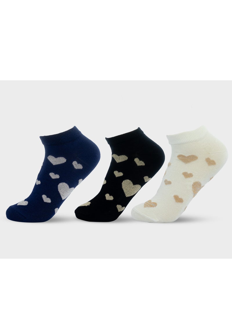 Solo Solo women Trendy Sneaker Pack of 3 Socks