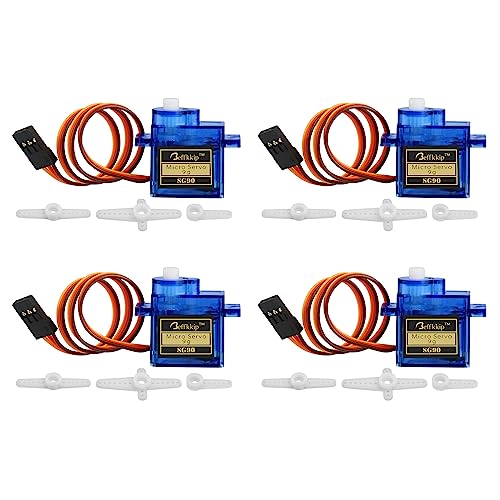 Beffkkip 4Pcs SG90 9g Micro Servos for RC Robot Helicopter Airplane Controls Car Boat - Image 1