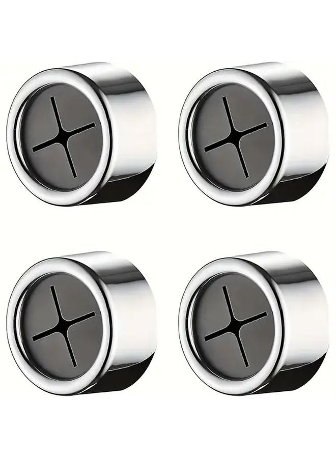 4pcs Silvery Plating Self Adhesive Wall Mounted Towel Hooks No Drilling Strong Grip - Image 1