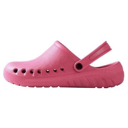 Operating Room Slippers Womens Hospital Bauding Shoes Non-slip Doctor Nurse Hole Shoes Laboratory Special Medical Care Surgical Shoes Pink-with loops 
