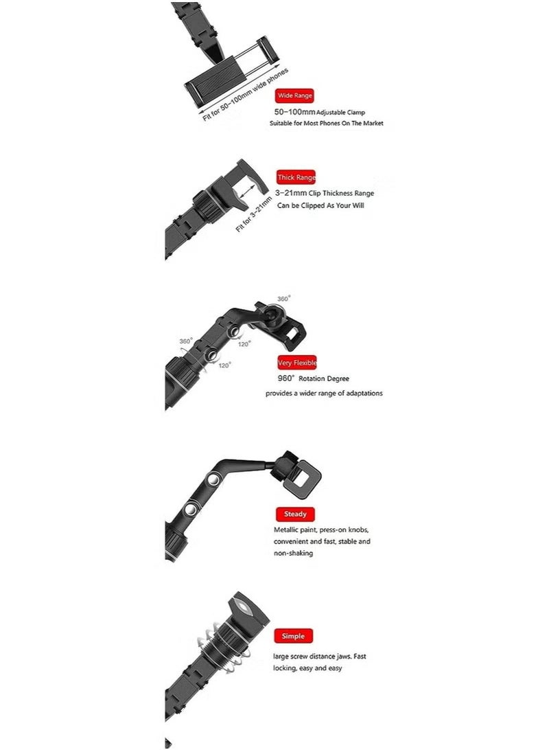 vesus Car Phone Holder Multifunctional 360 Degree Rotatable Auto Rearview Mirror Mount Seat Hanging Clip Bracket - Image 5