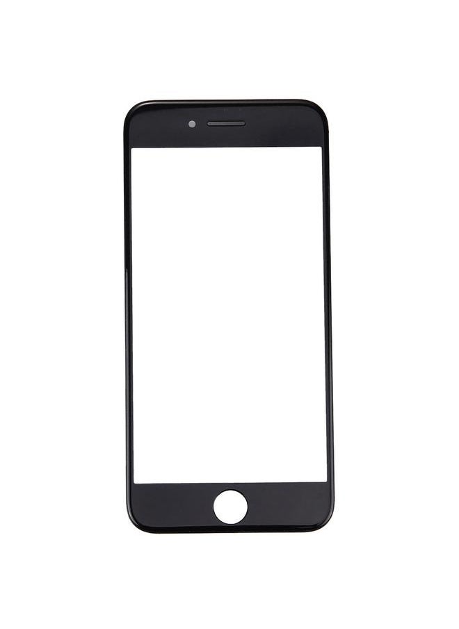 عدسة زجاجية خارجية بديلة للشاشة الأمامية مع إطار شاشة LCD الأمامية لهاتف iPhone 7 Plus باللون الأسود