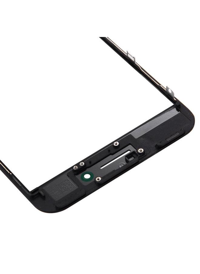 عدسة زجاجية خارجية بديلة للشاشة الأمامية مع إطار شاشة LCD الأمامية لهاتف iPhone 7 Plus باللون الأسود