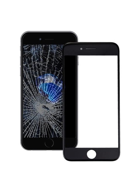 عدسة زجاجية خارجية بديلة للشاشة الأمامية مع إطار شاشة LCD الأمامية لهاتف iPhone 7 Plus باللون الأسود