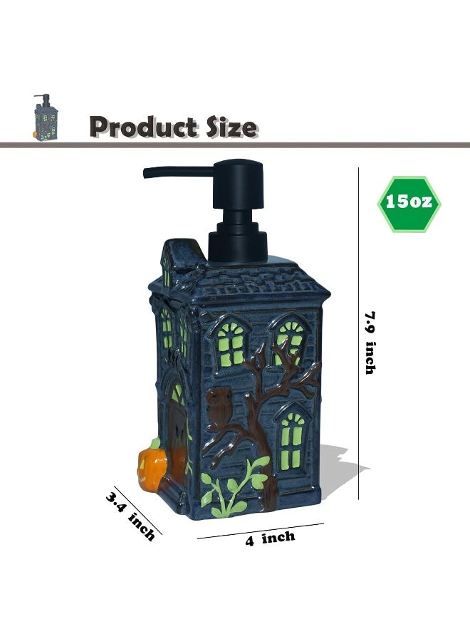 CAAHANJIA CAAHANJIA Haunted House Soap Dispenser: Halloween Soap Dispenser, Refillable Liquid Hand Soap Dispenser for Bathroom, Kitchen Sink - Black  - Image 5