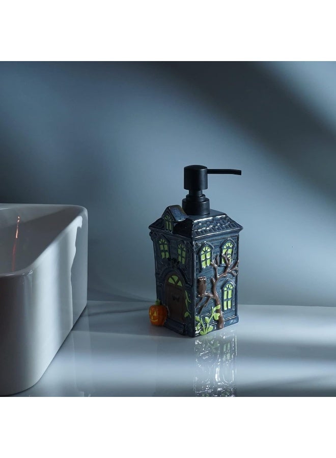 CAAHANJIA CAAHANJIA Haunted House Soap Dispenser: Halloween Soap Dispenser, Refillable Liquid Hand Soap Dispenser for Bathroom, Kitchen Sink - Black  - Image 3