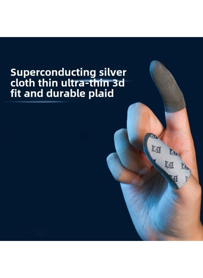 Source Hand Tour Elite Non-slip Chicken Eating Artifact King Ultra-thin Finger Coat Carbon Fiber Game Finger Coat-Product Color:A Pair Of Silver Cloth Finger Cots Wrapped  - Image 1