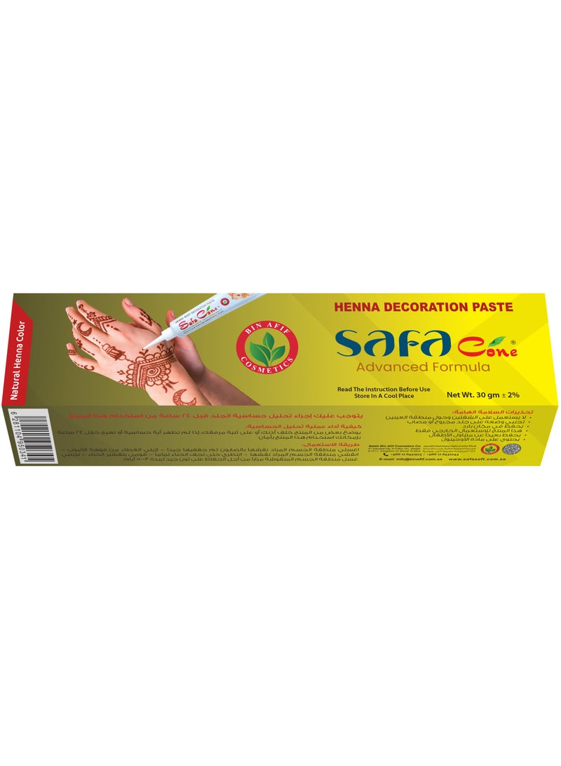 Safa Henna Paste for Body Art – With an Advanced Formula – Feminine Elegance for Your Hands – Natural Henna Color (30g)  - Image 3