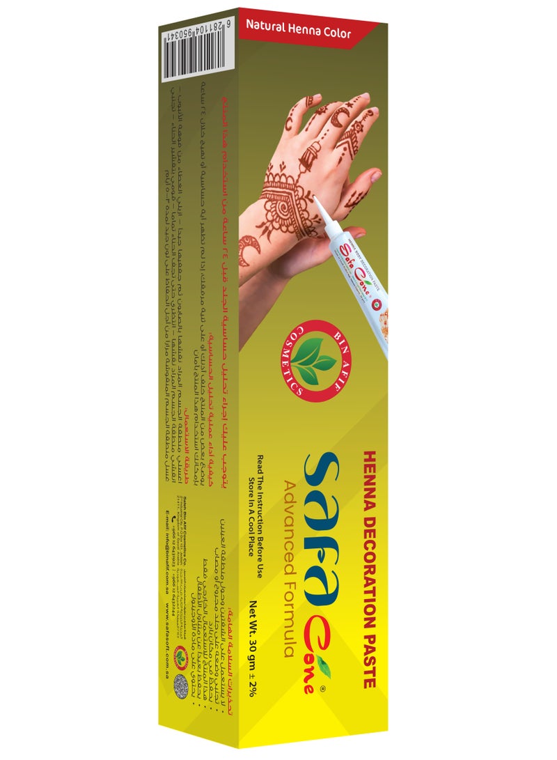 Safa Henna Paste for Body Art – With an Advanced Formula – Feminine Elegance for Your Hands – Natural Henna Color (30g)  - Image 2