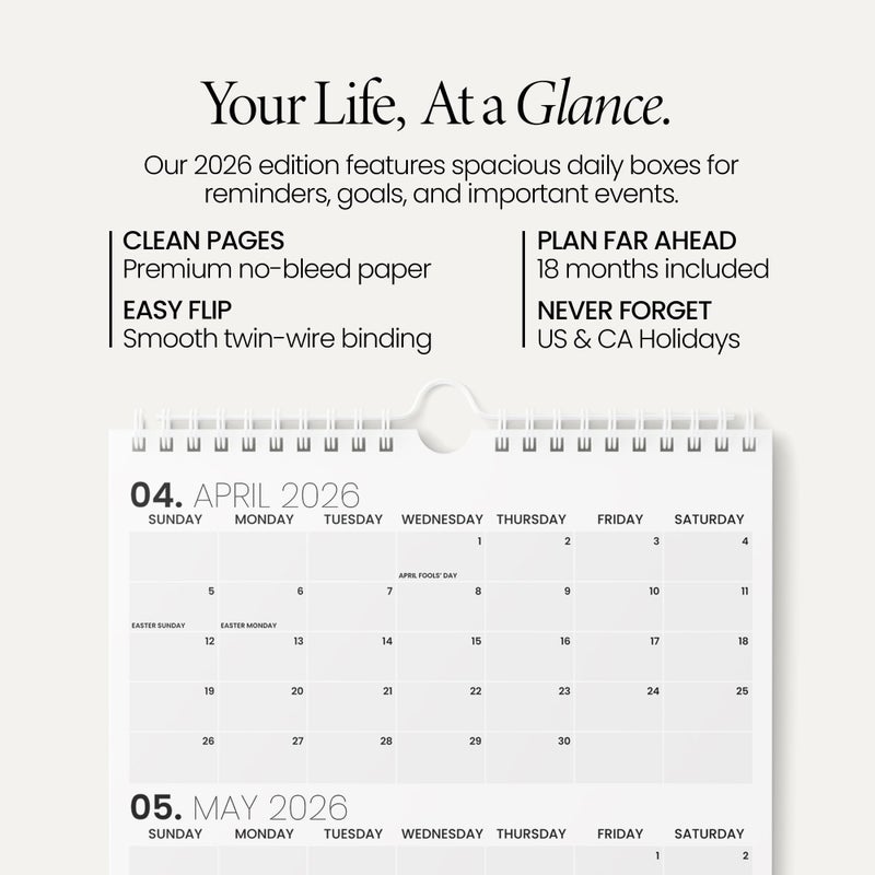 Karto 3 Month Wall Calendar 2026 - Vertical 11x17 inch January 2026 to June 2027 - Boost Your Productivity and Easy Planning with the Aesthetic Monthly Calendar - Minimalist - Image 2