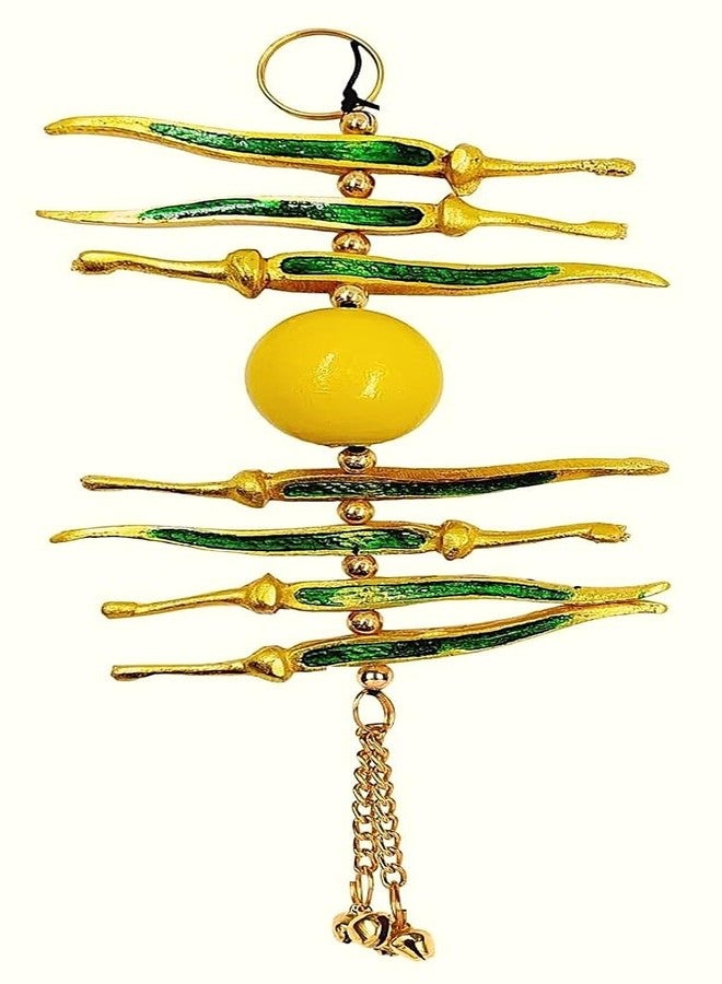 Miramayee Crafts Nimbu Mirch Nazar Battu Wall Hanging Style 2 Metal Aluminium Multicolour Decorative Door Hanging Good Luck Charm to Remove Negativity Home Decor Showpiece 23cm 115g - Image 5