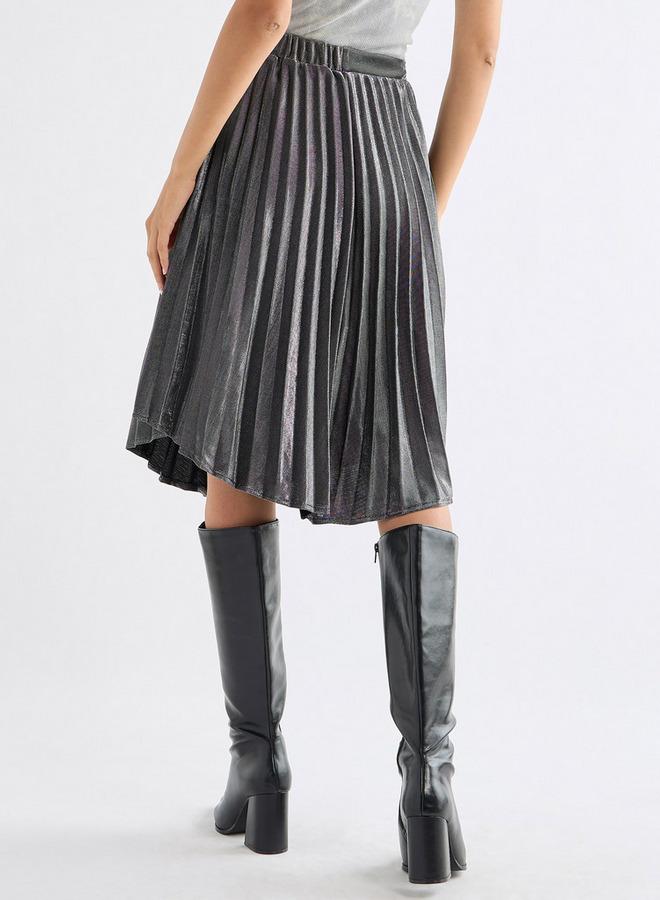 سبلاش فيڤ تنورة بكسرات غير متماثلة مع بزينة إبزيم - Image 3