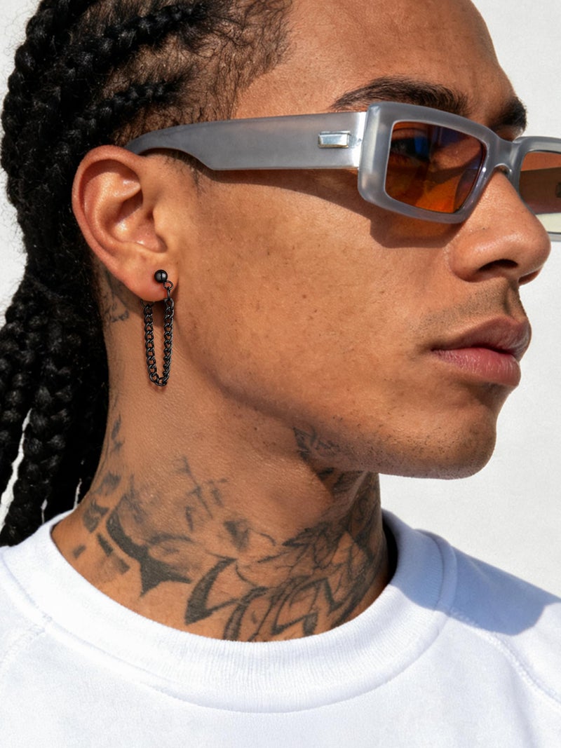 PROSTEEL Kpop Black Earrings Men Women Teen Boys Stainless Steel Chain Earring Cool Earings Mens Dangle Earrings - Image 2