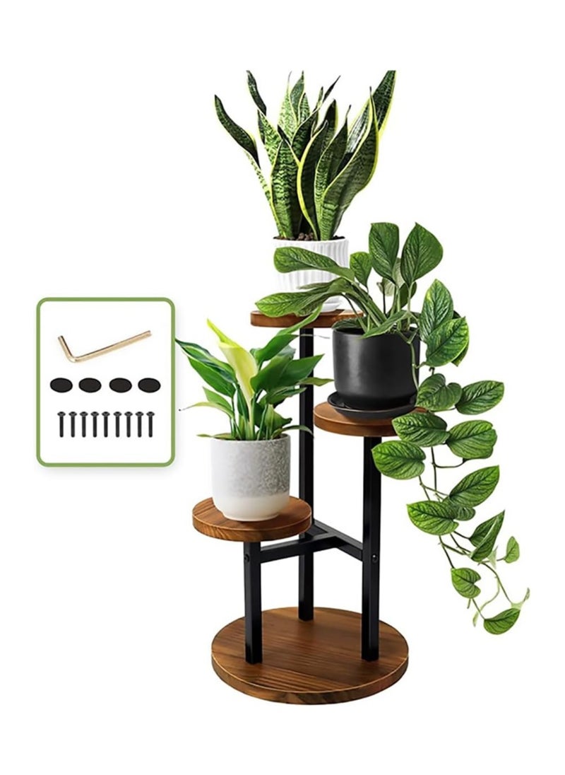 RATSAW 3 Tier Plant Stand Indoor, Wooden Corner Plant Shelf, Display Rack for Multiple Plants, Modern Style Planter Pot Holder, for Living Room Balcony Garden Patio  - Image 1