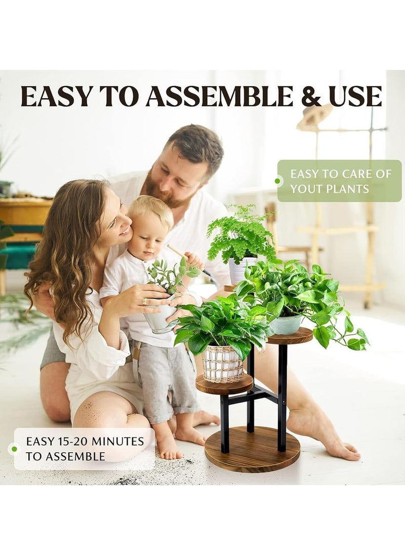 RATSAW 3 Tier Plant Stand Indoor, Wooden Corner Plant Shelf, Display Rack for Multiple Plants, Modern Style Planter Pot Holder, for Living Room Balcony Garden Patio  - Image 4