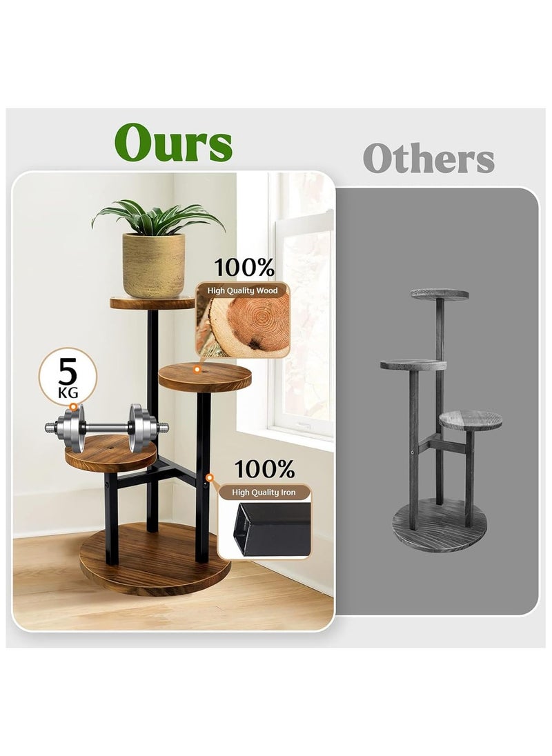 RATSAW 3 Tier Plant Stand Indoor, Wooden Corner Plant Shelf, Display Rack for Multiple Plants, Modern Style Planter Pot Holder, for Living Room Balcony Garden Patio  - Image 5