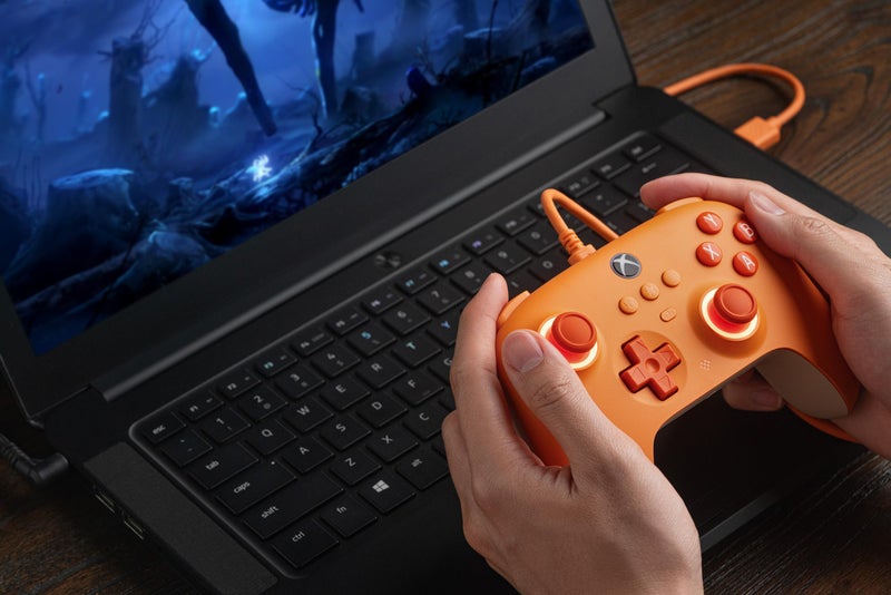 8BitDo Ultimate C Wired Controller for Xbox with Hall Effect Joysticks and Triggers, RGB Lighting Fire Ring, Compatible with Xbox Series X|S, Xbox One, Windows 10/11- Officially Licensed (Orange) - Image 3