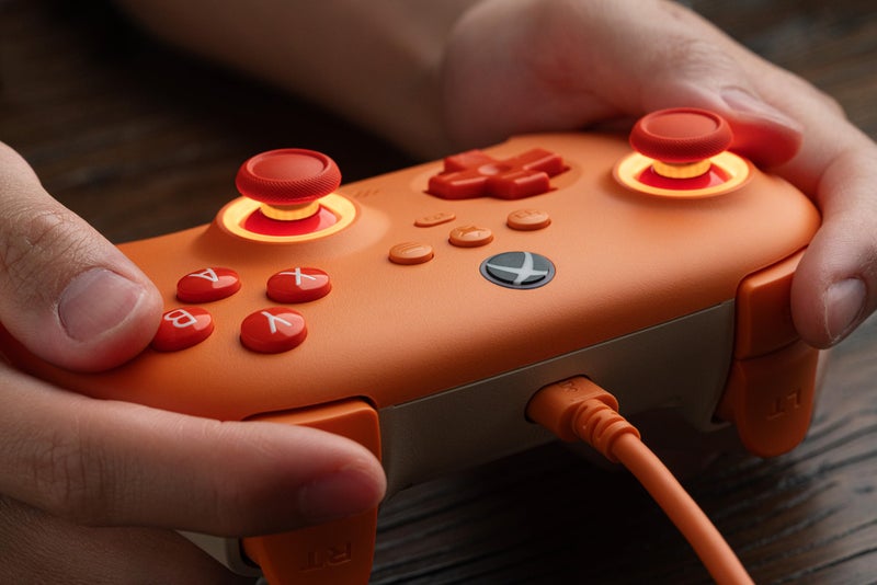 8BitDo Ultimate C Wired Controller for Xbox with Hall Effect Joysticks and Triggers, RGB Lighting Fire Ring, Compatible with Xbox Series X|S, Xbox One, Windows 10/11- Officially Licensed (Orange) - Image 4